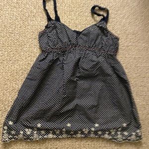 Calvin Klein navy and white babydoll top